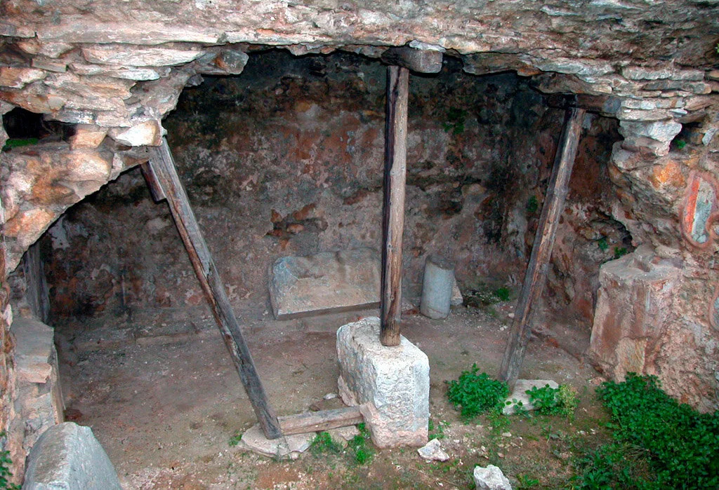 The ruins of a prison at Philippi