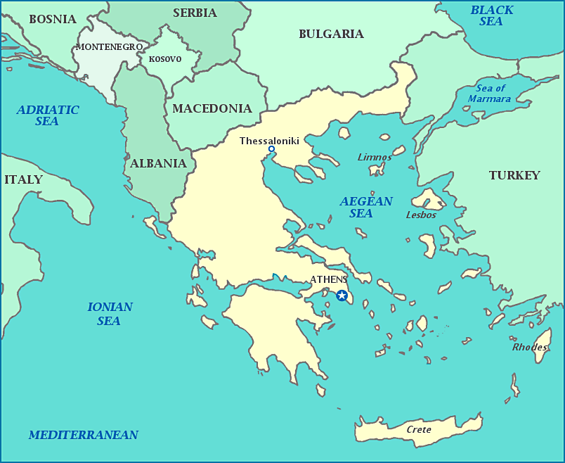 The Aegean Sea and area
