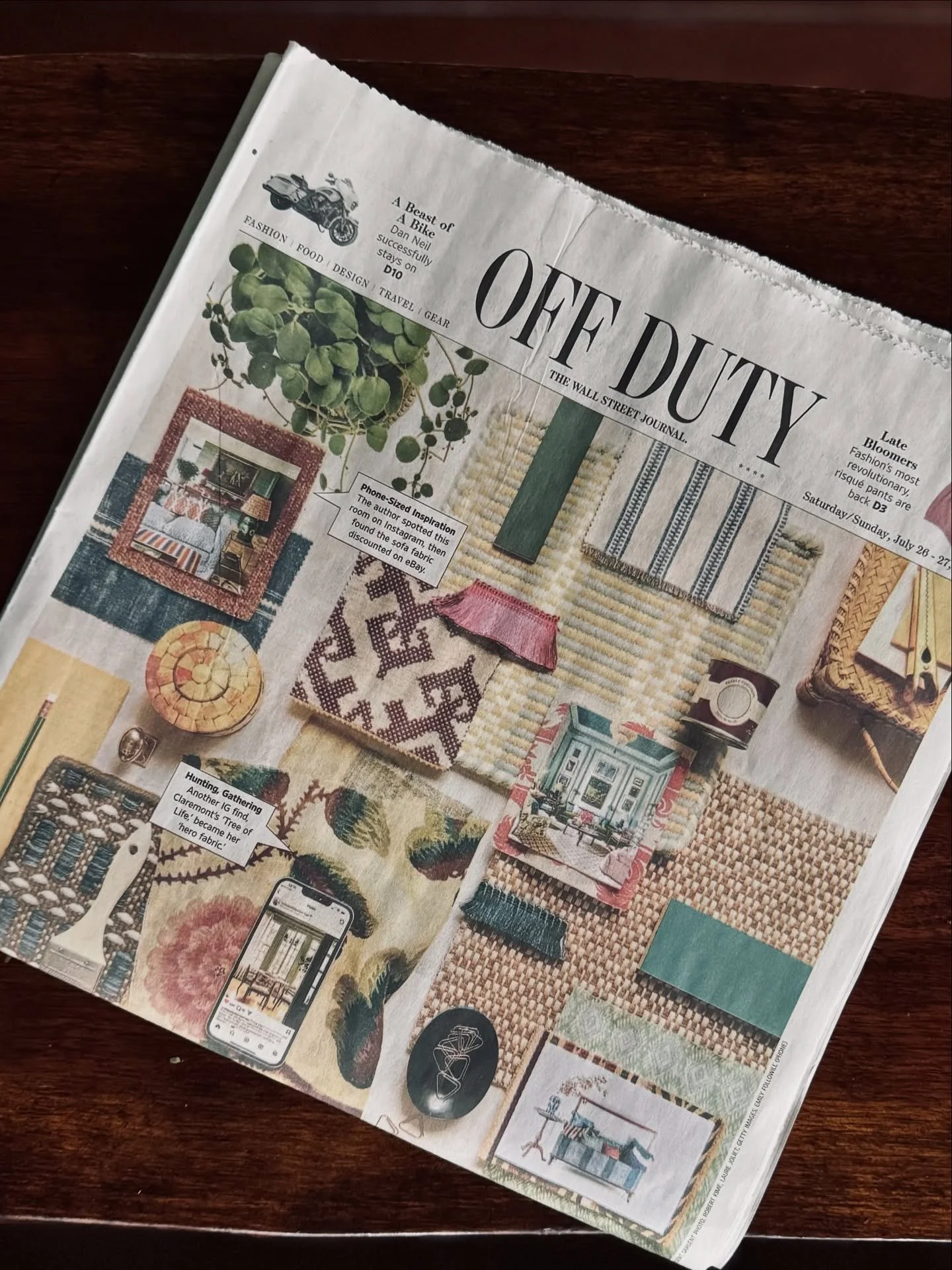Thank you @kbindley and @wsjoffduty for the lovely mention on today&rsquo;s front page of the Off Duty section! I&rsquo;m in good company :) #lucydoswellinteriors #wallstreetjournal #wallstreetjournaloffduty