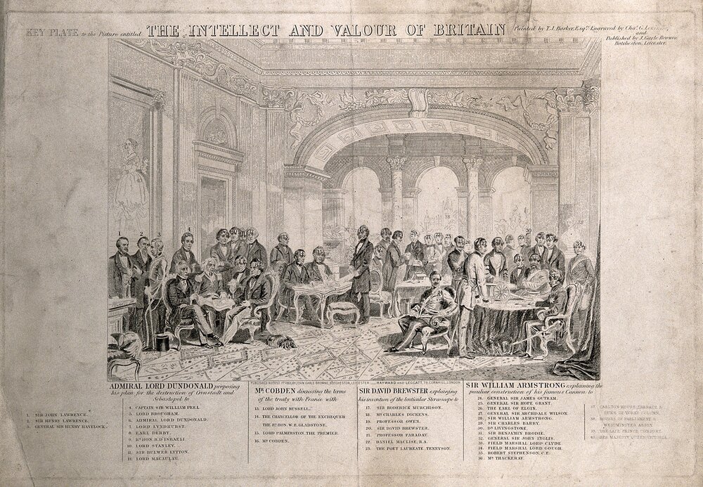 A large group of British inventors, politicians and military men