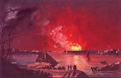 The Fire of 1835 by Nicolino Calyo