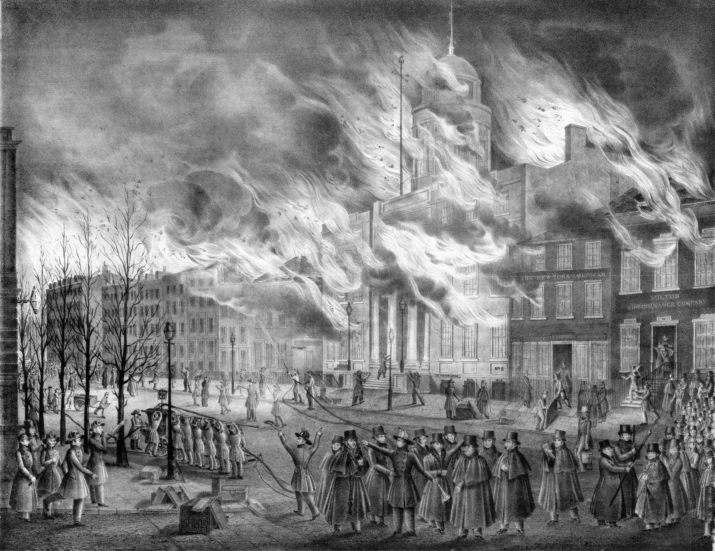 Lithograph of the Great Fire