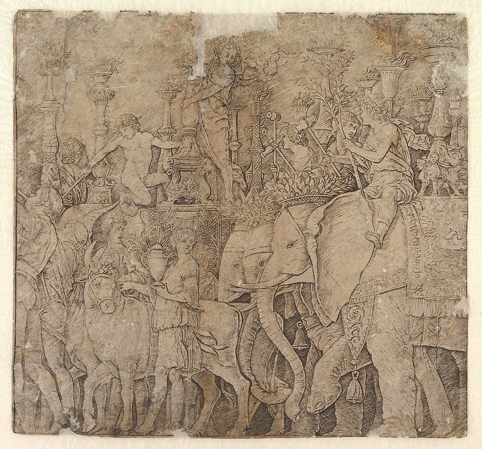 Triumph of Julius Caesar, drawing, after Andrea Mantegna
