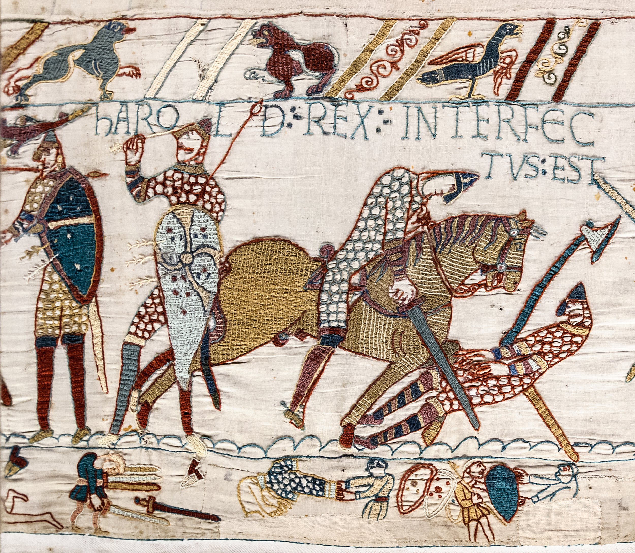  Bayeux Tapestry. Death of King Harold at the Battle of Hastings.
