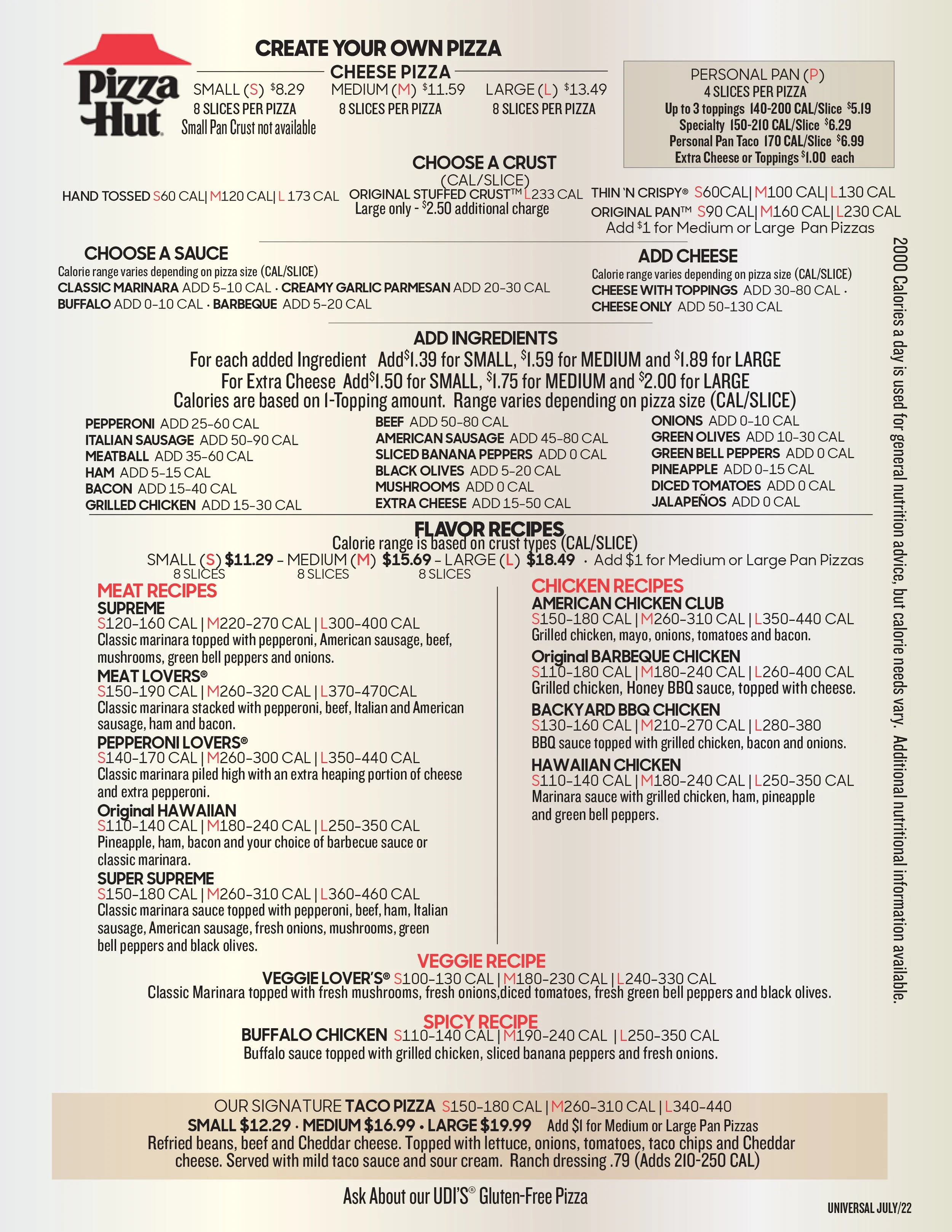 Menu — Pizza Hut of Fort Wayne