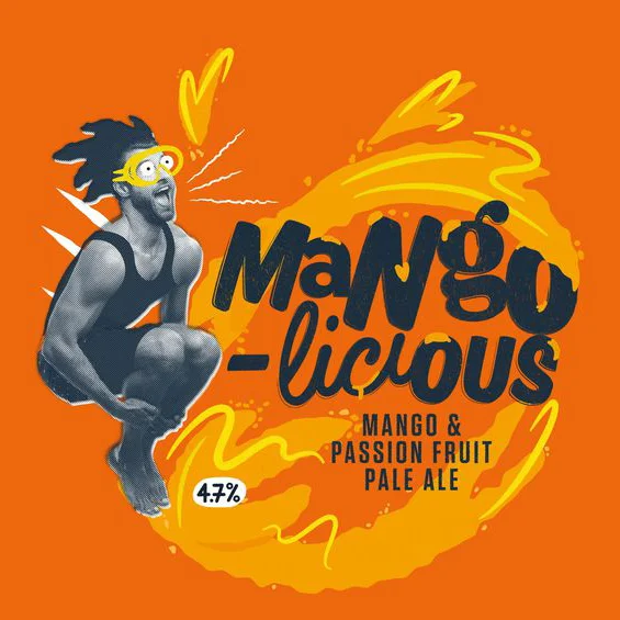Mangolicious - Mango & Passionfruit Pale 4.6% ABV A frivolous, funky and fruity beer, brewed with a blend of the juiciest American Hops and a huge dollop of Mango puree (with a splash of passion fruit for good measure). The perfect beer to enjoy in the early summer sun. Hops: Mango & Passion Fruit Puree, Citra, Cascade