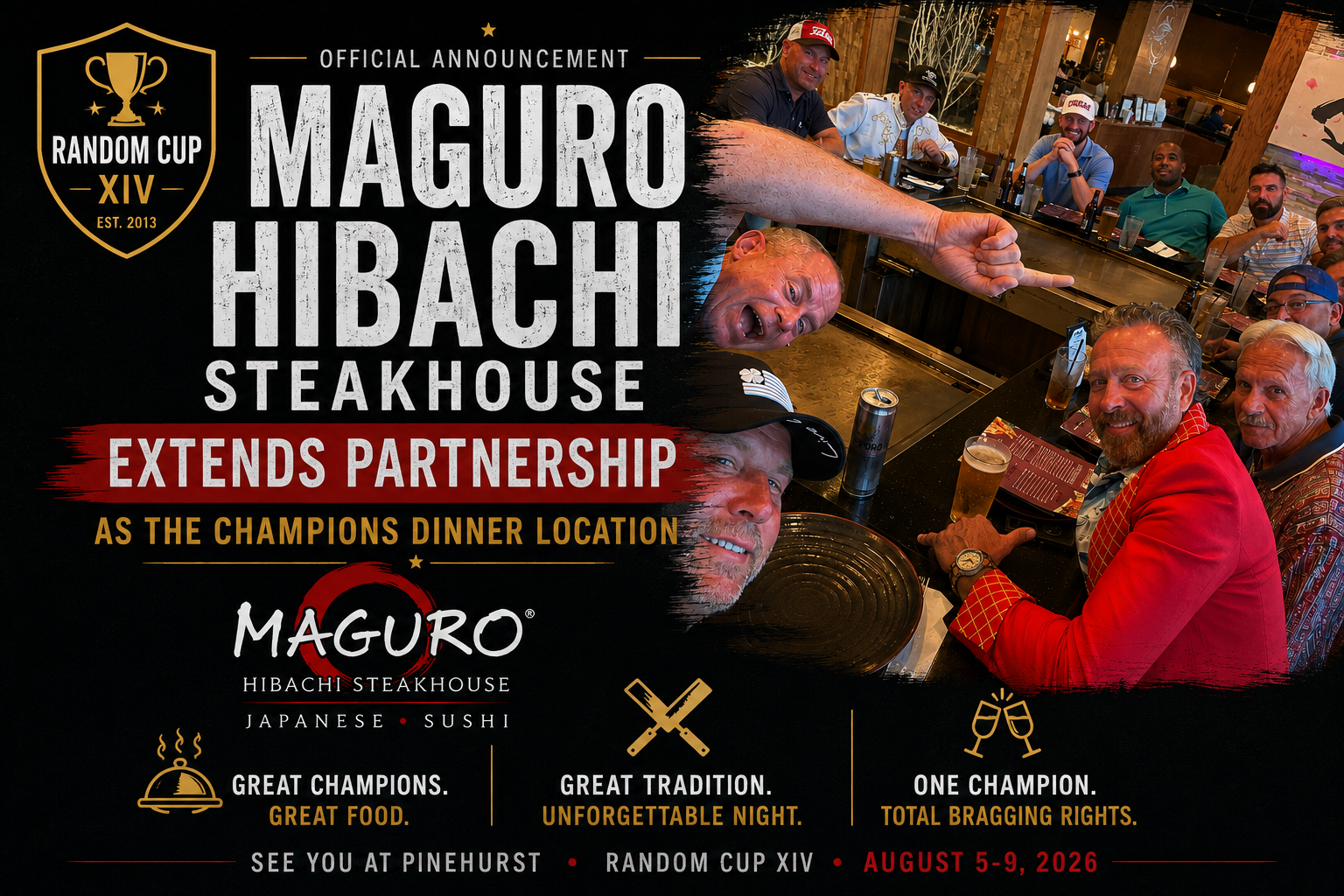 MAGURO HIBACHI STEAKHOUSE EXTENDS PARTNERSHIP AS OFFICIAL HOME OF THE CHAMPIONS DINNER