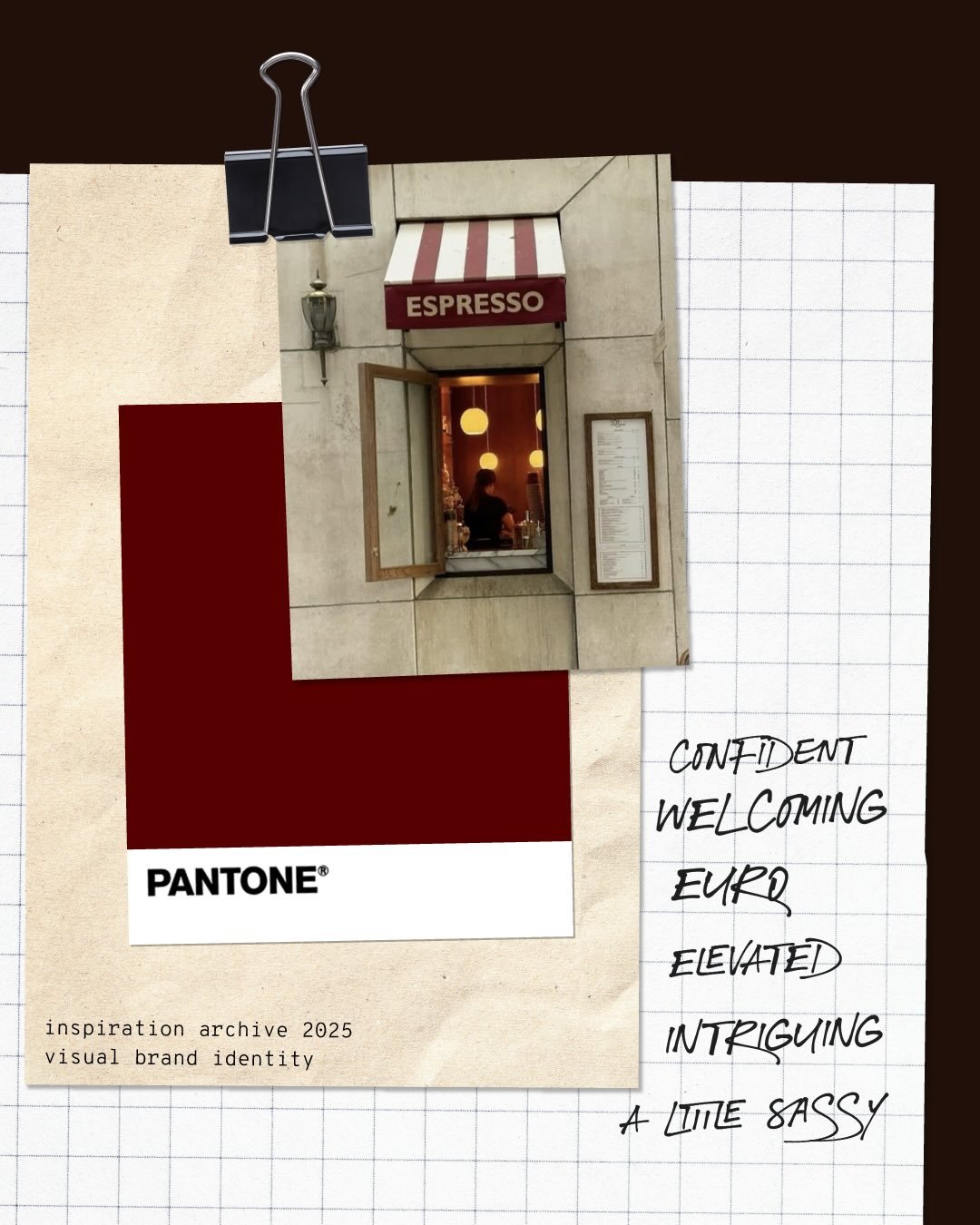 The @the.cozy.agency brand visual identity process started with pulling inspiration and moodboarding. Take a peek 👀