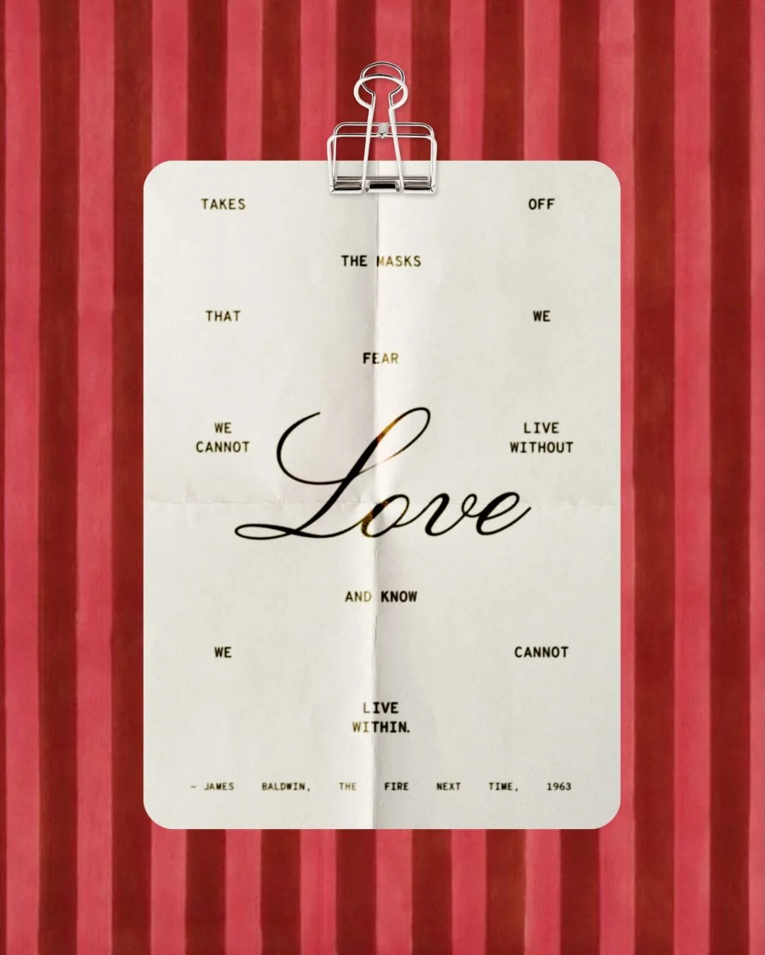 From the era of the civil rights movement, written 63 years ago. Love always has and always will be more powerful than hate 💌