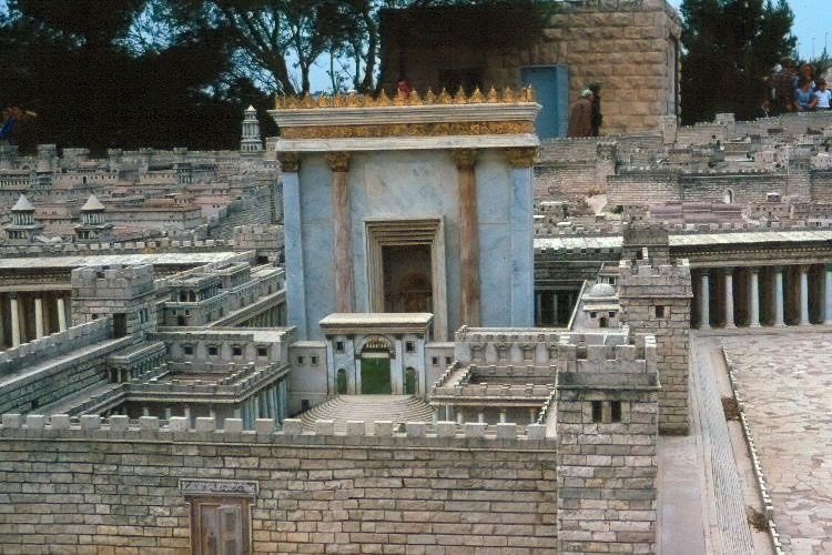 Model of Herodian Temple (first century CE). Unlike modern churches or synagogues, which serve as buildings where worshipers gather, the Jerusalem temple was God's "house." The Hebrew word for "temple" also means "palace." Men, women, and Gentiles w…