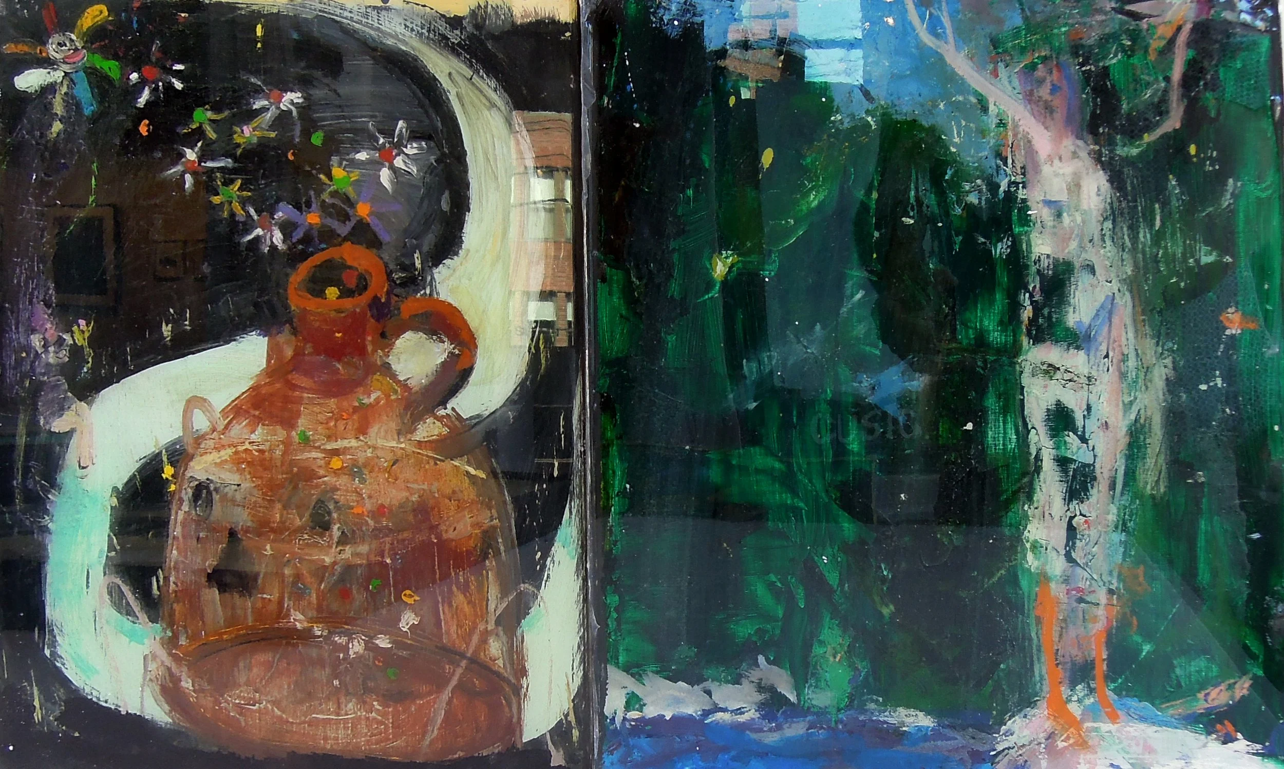 Whiskey River diptych