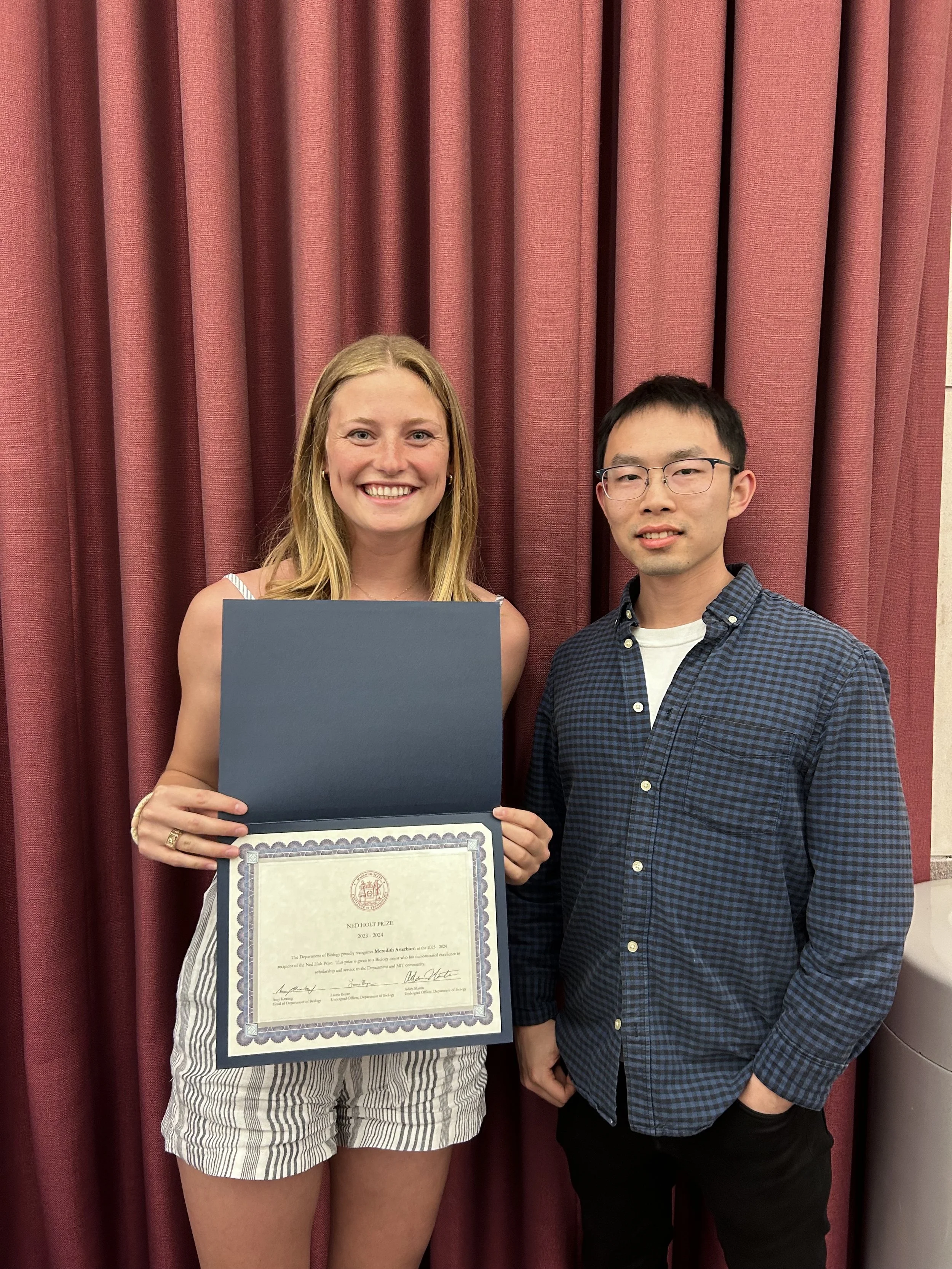 Meredith receiving the Ned Holt prize, May 2024