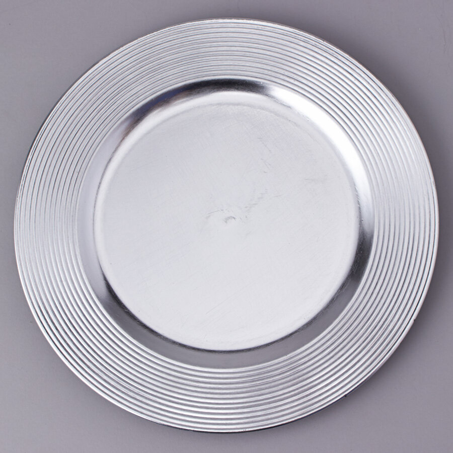 Acrylic Vinyl Grooves Silver Charger $0.95