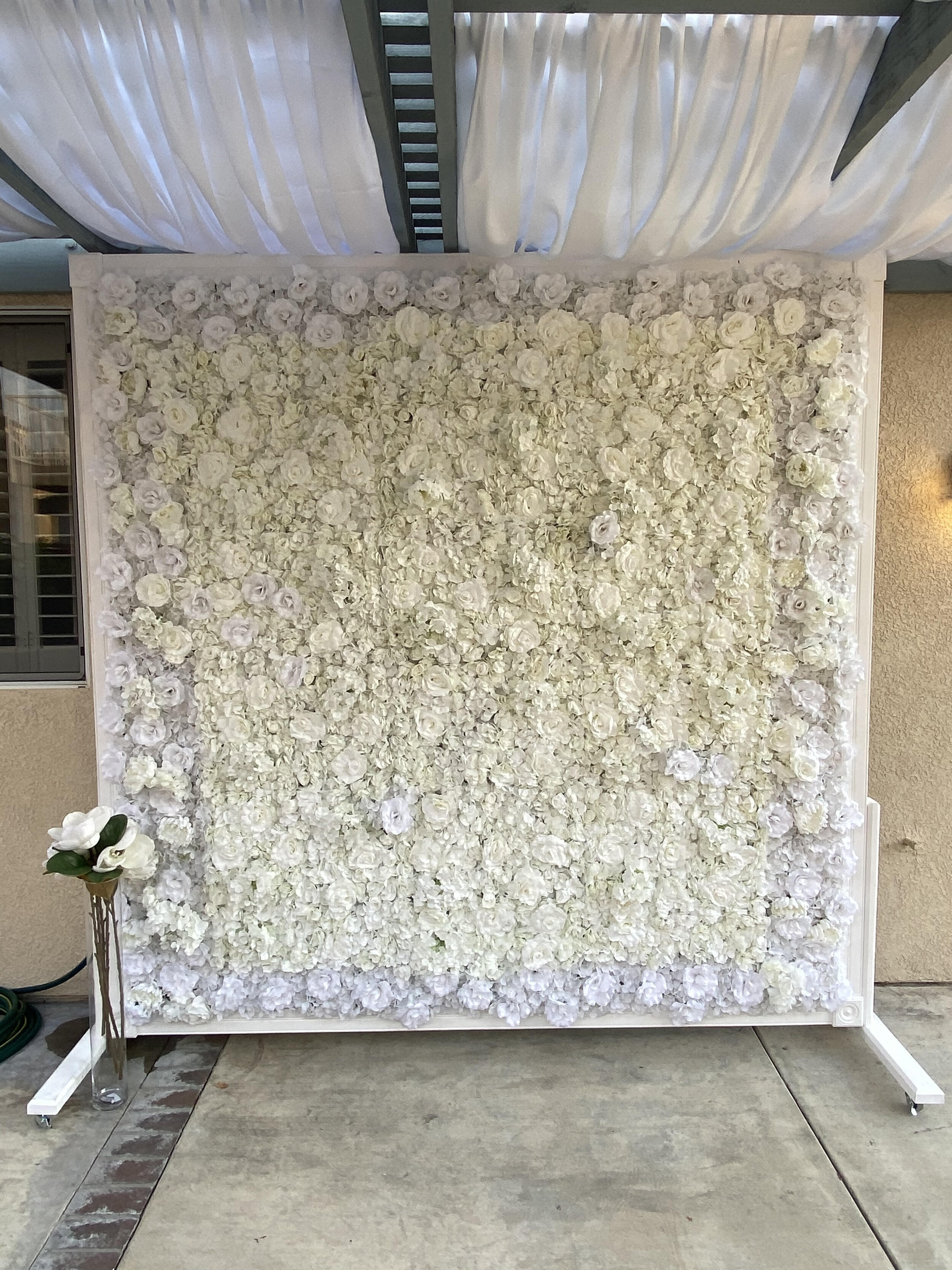 8x8 ft White Flower Wall $150