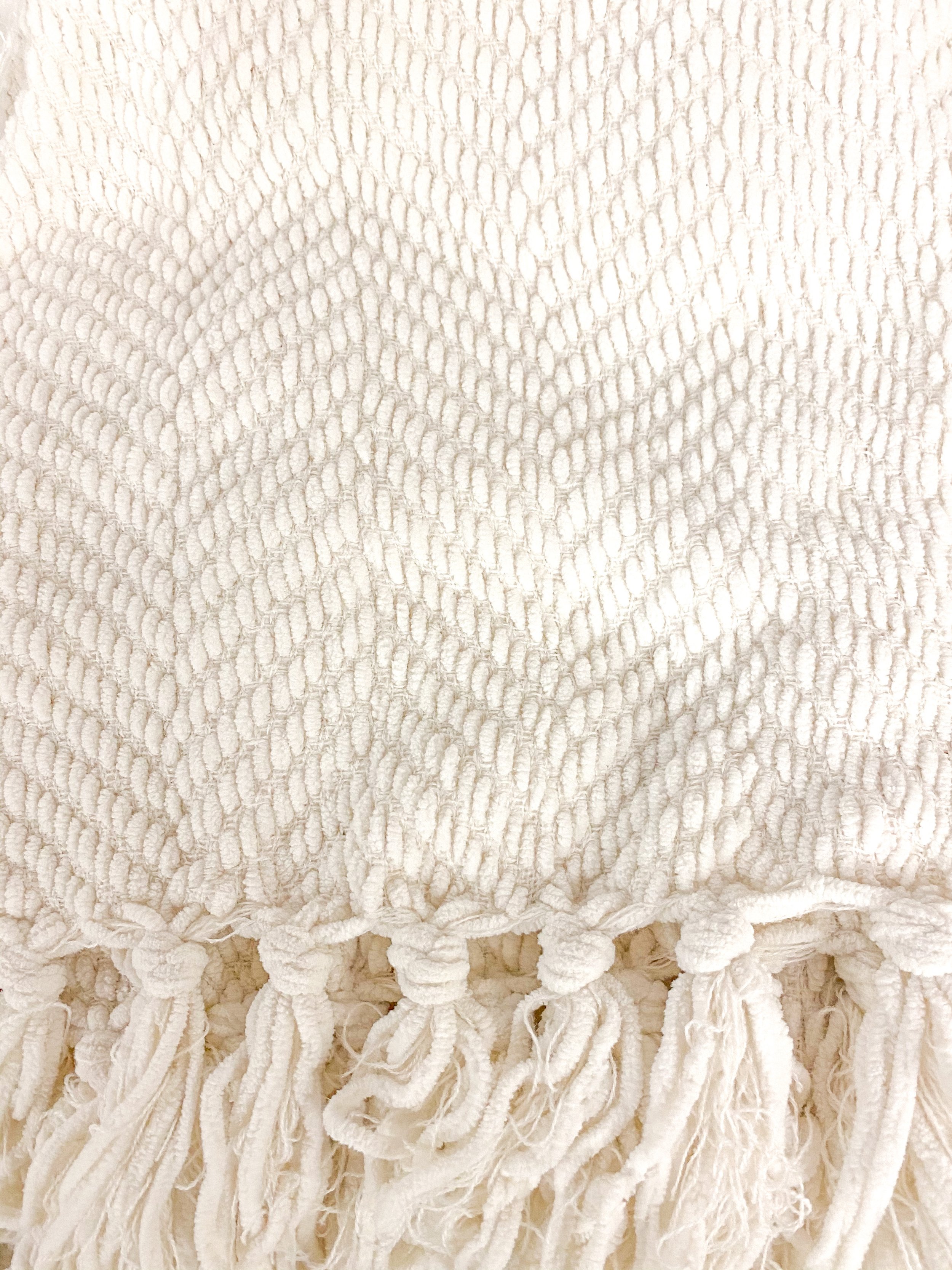 Ivory Knit Blanket $15