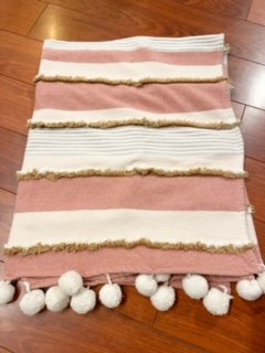 Pink Stripped Blanket $15