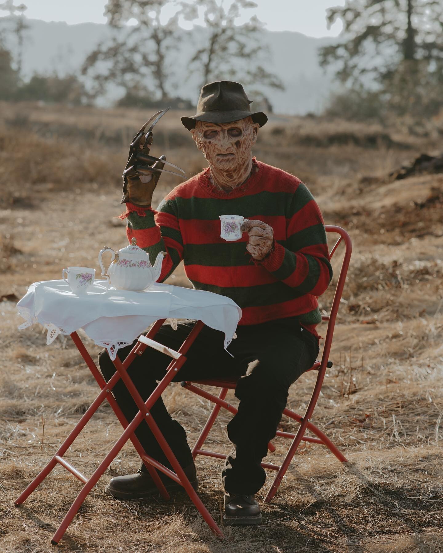 Countdown to Halloween 🎃

For the month of October, I will be sharing some of my favorite themed shoots.

Day 27: Tea Time with Freddy Krueger

Freddy Krueger: @derekbward 
📸 by @jacobhaberphotography

#anightmareonelmstreet #fridaythe13th #FreddyK