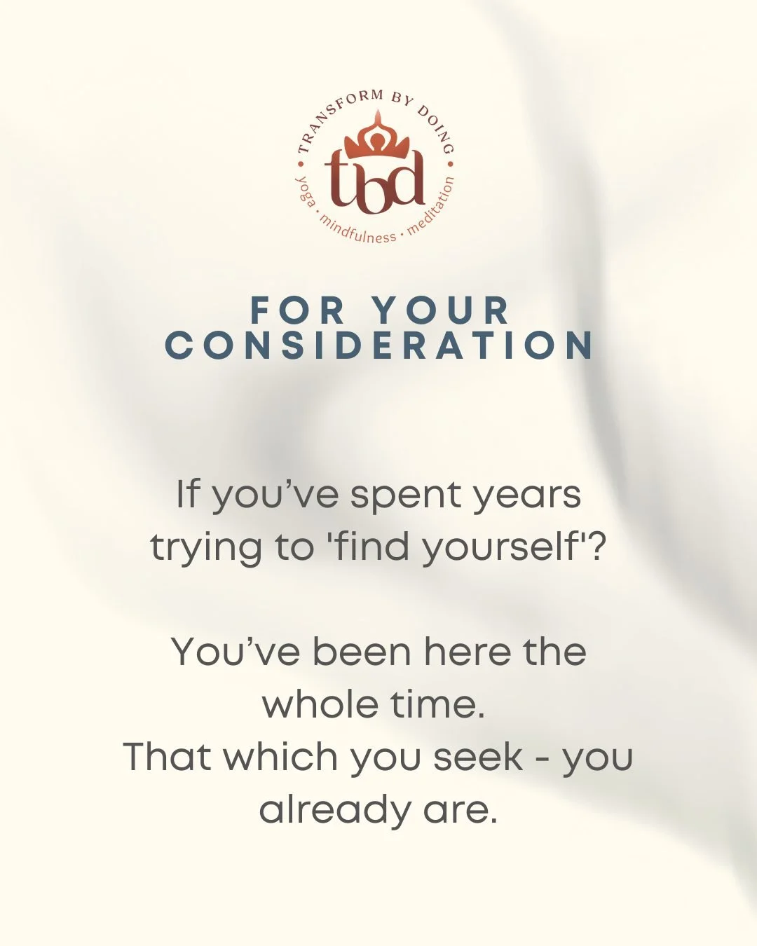 I spent so many years thinking I was one meditation retreat, one breakthrough, one "fixed" version of myself away from finally arriving. Turns out I was just practicing not trusting what was already there. What would it feel like to stop lo