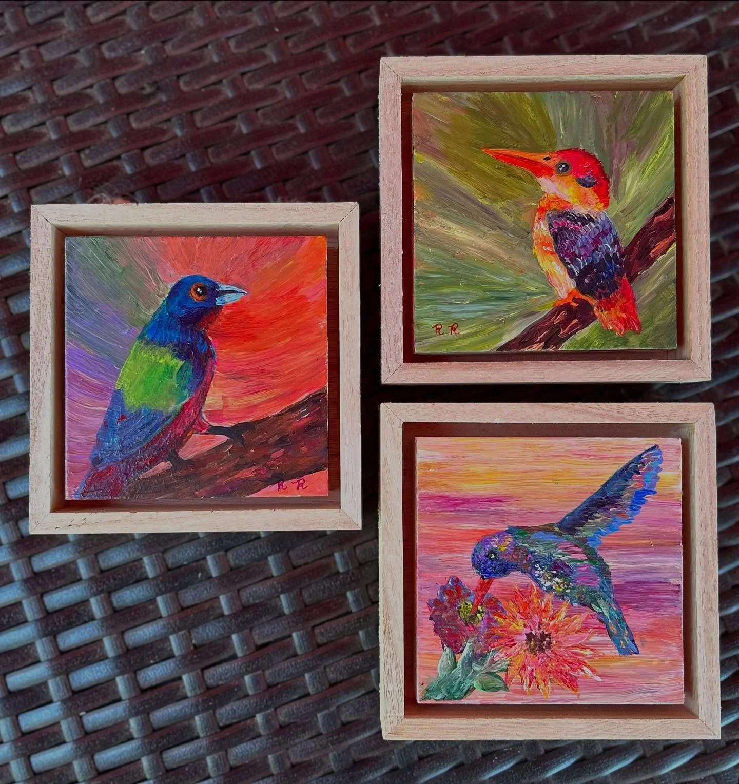My newest pieces for the Teeny Tiny Art Show at The Collaborative! Had a lot of fun with these ones.
Each painting is 3x3 and available for sale at the Collaborative in Warren, RI