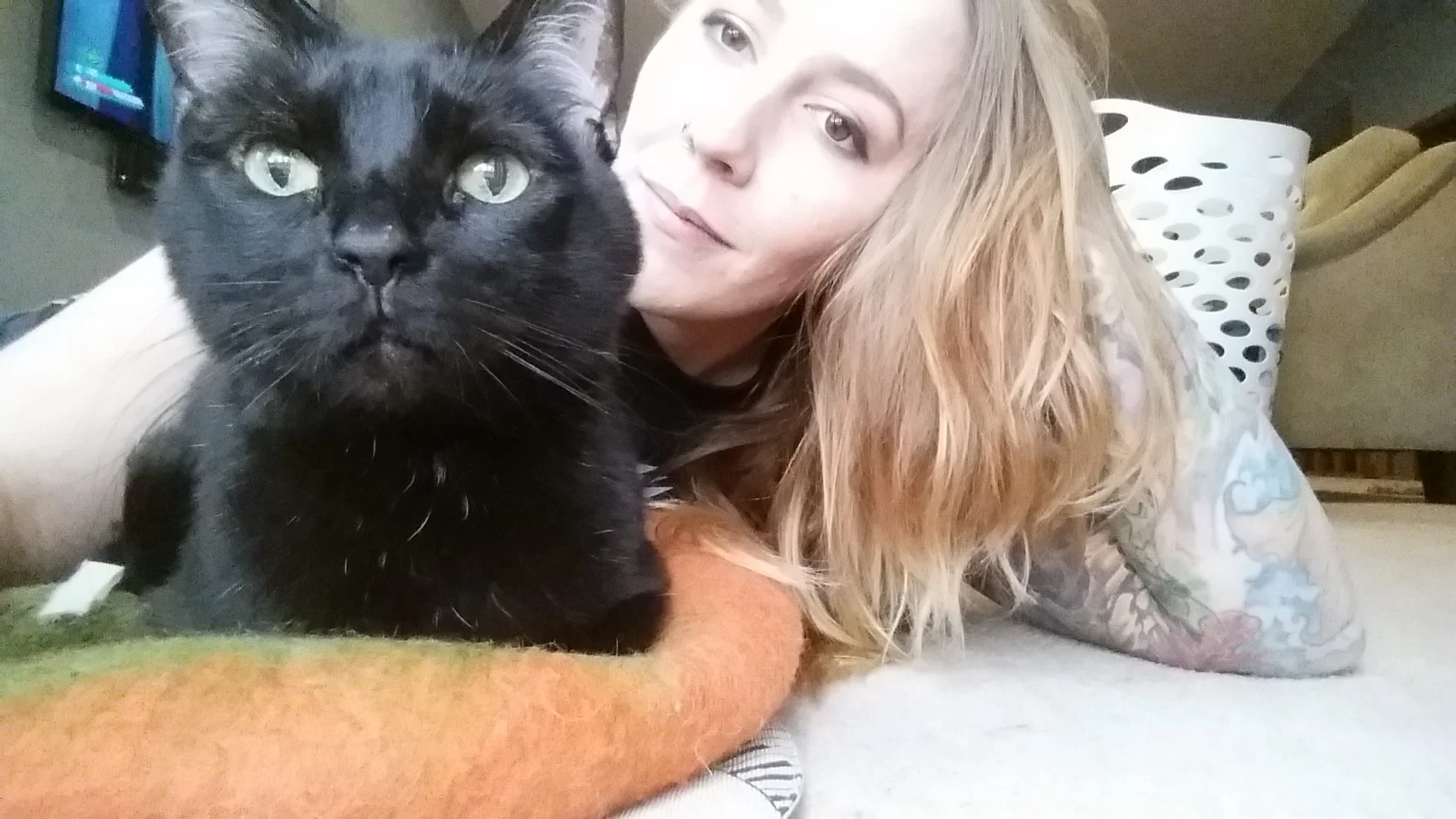 Monkey enjoying life with Samantha.