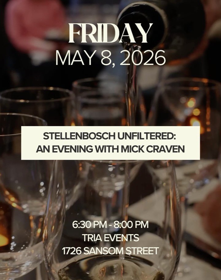 A rare chance to explore Stellenbosch through the eyes of the winemaker. 🍷
Join us for an intimate evening with Mick Craven of Craven Wines&mdash;tasting site-driven wines that reflect the energy, balance, and character of South Africa&rsquo;s premi