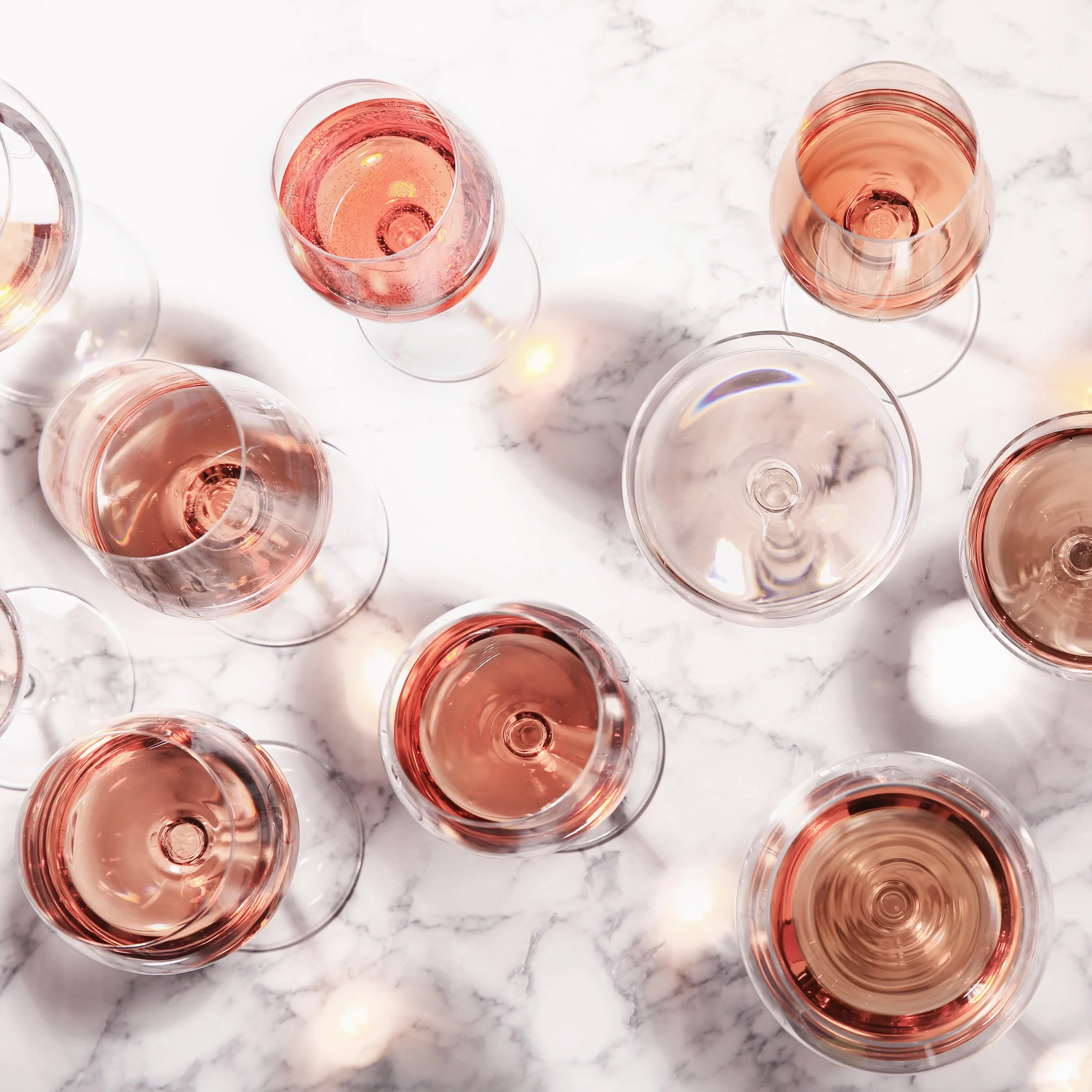 Glasses of Pink Wine