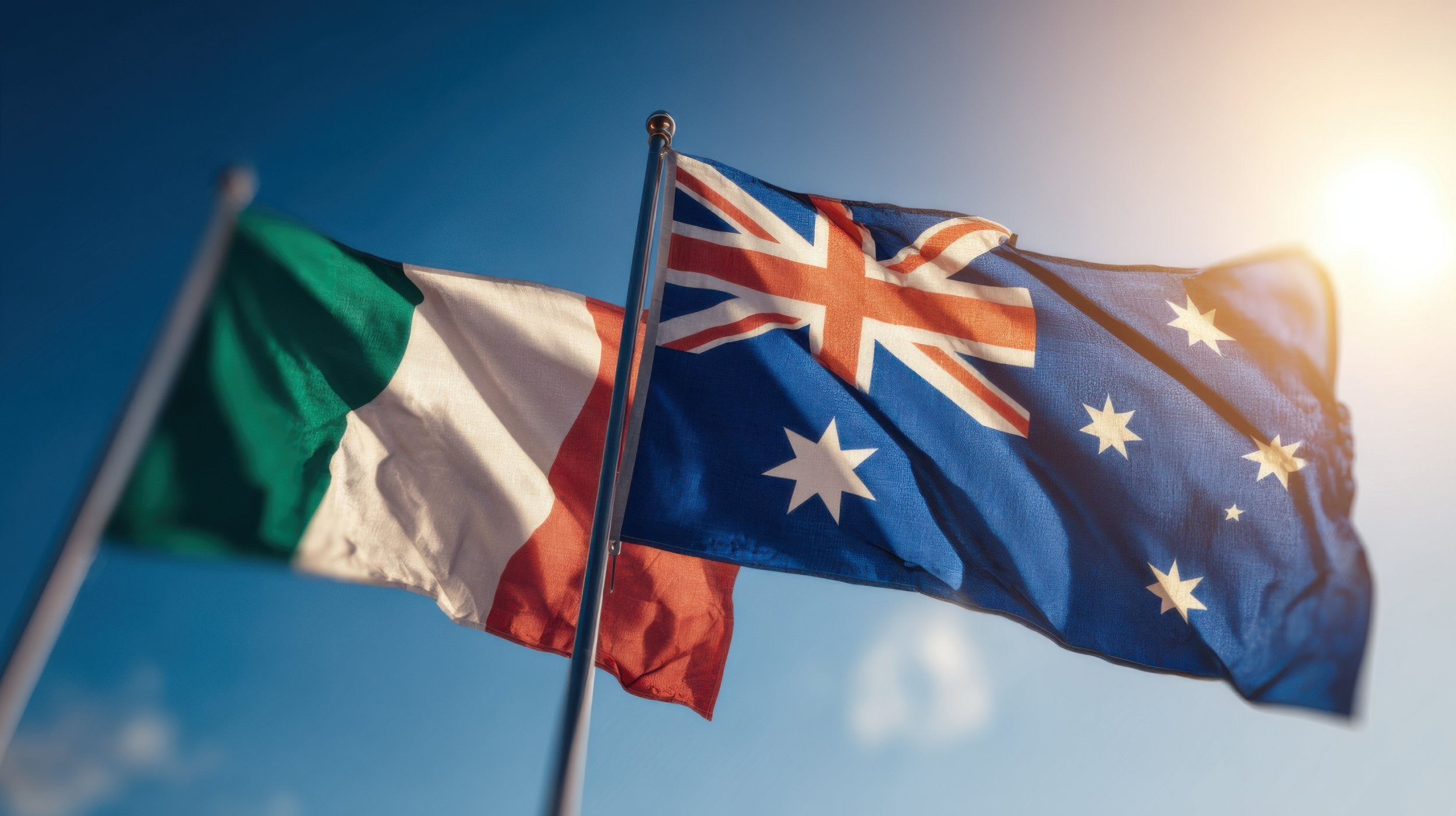 Flags of Italy and Australia