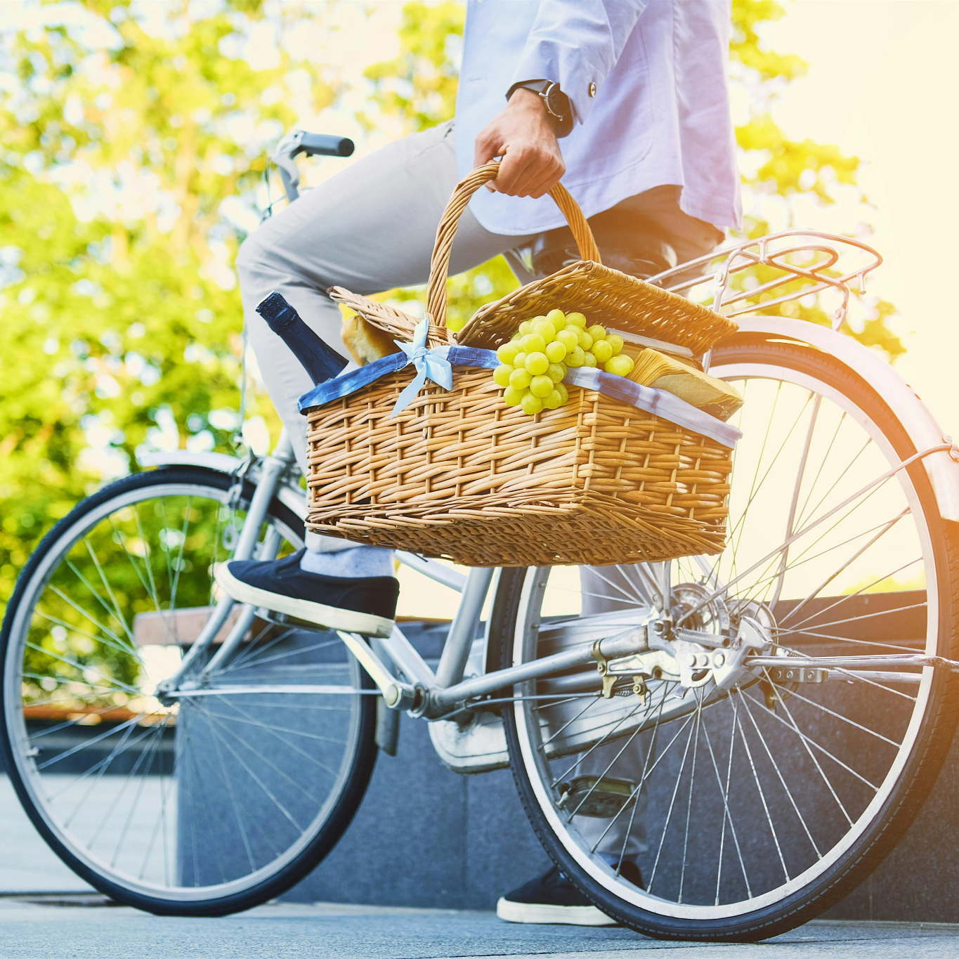 Bike with Wine in a Basket