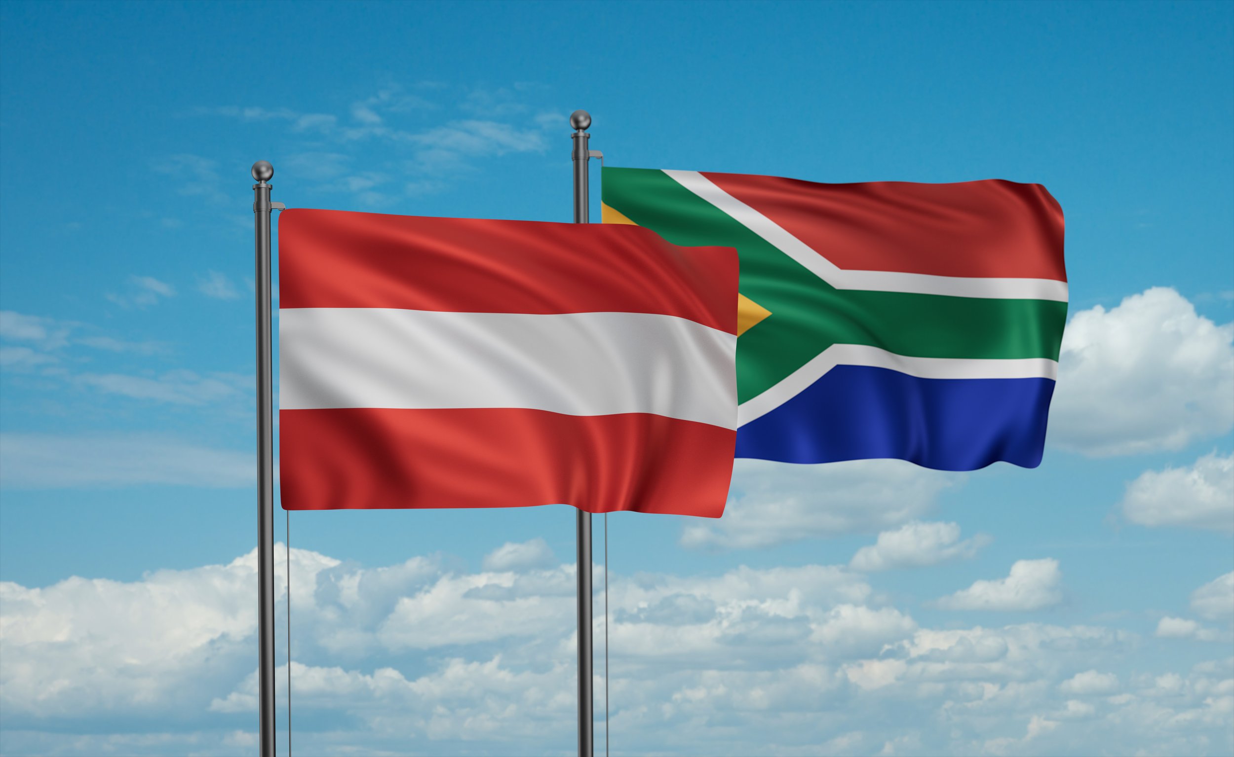 Flags of Austria and S. Africd