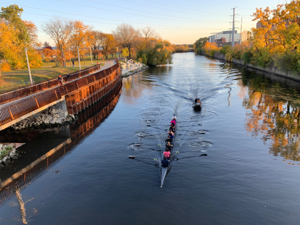 Rowing Team on the Chicago River
