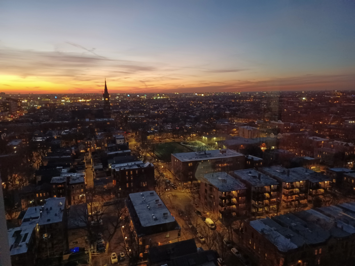 View of Old Town Chicago Sunset