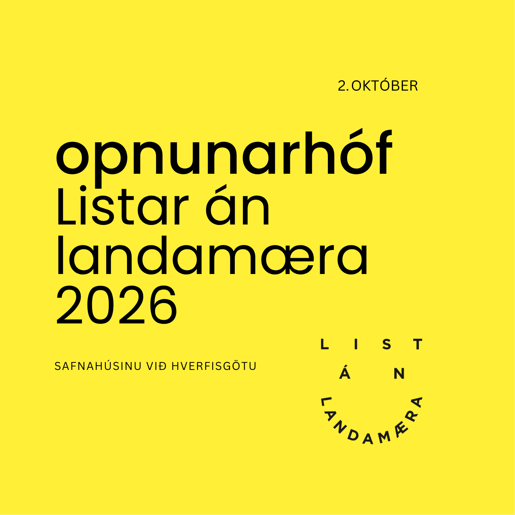Setning og opnunarhóf Listar án landamæra 2026