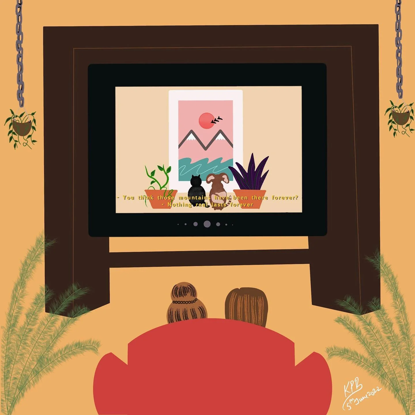 &ldquo;If nothing real lasts forever, is our love real or will our love last forever?&rdquo;
.
.
.
.

#digitalart #procreate #procreateart #mountains #river #plants #cats #dogs #catsanddogs #catsofinstagram #dogsofinstagram #windowview #bangalorearti