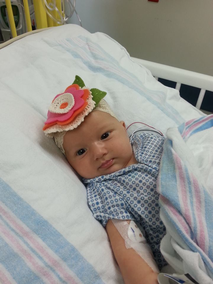 Little Corrie in a hospital bed | Hope with Biliary Atresia and Liver Transplant