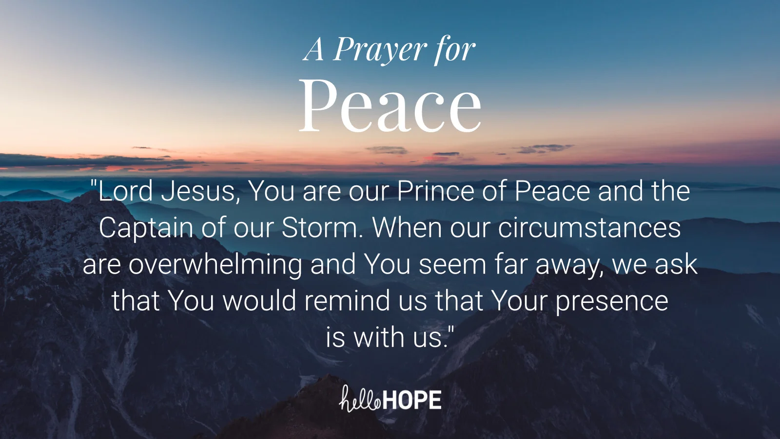 Prayer for Peace | helloHOPE