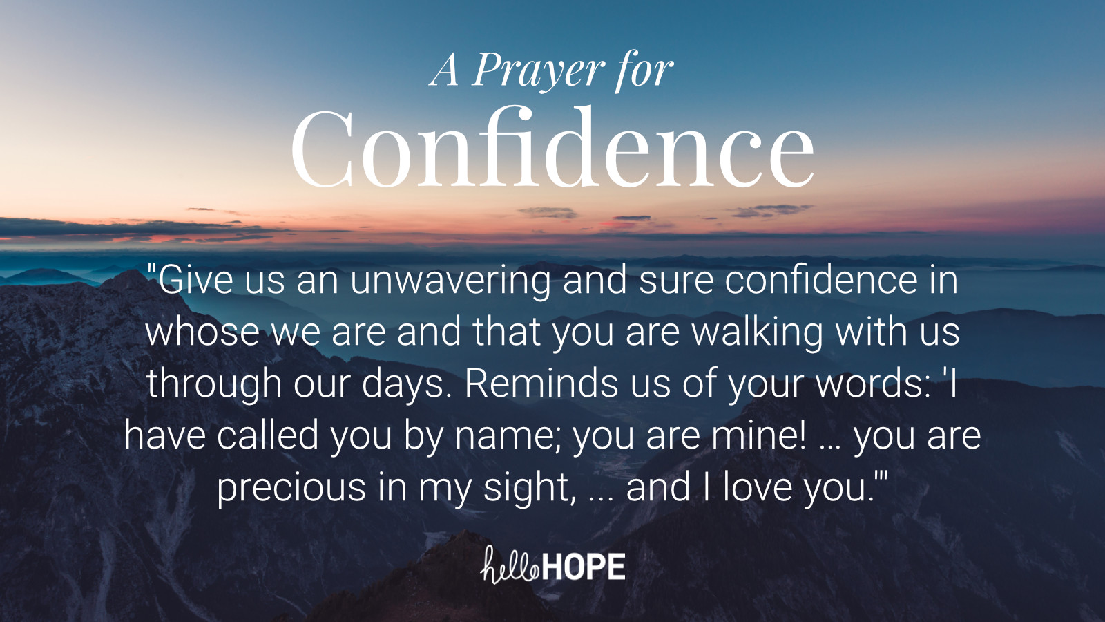 A Prayer for Confidence | helloHOPE