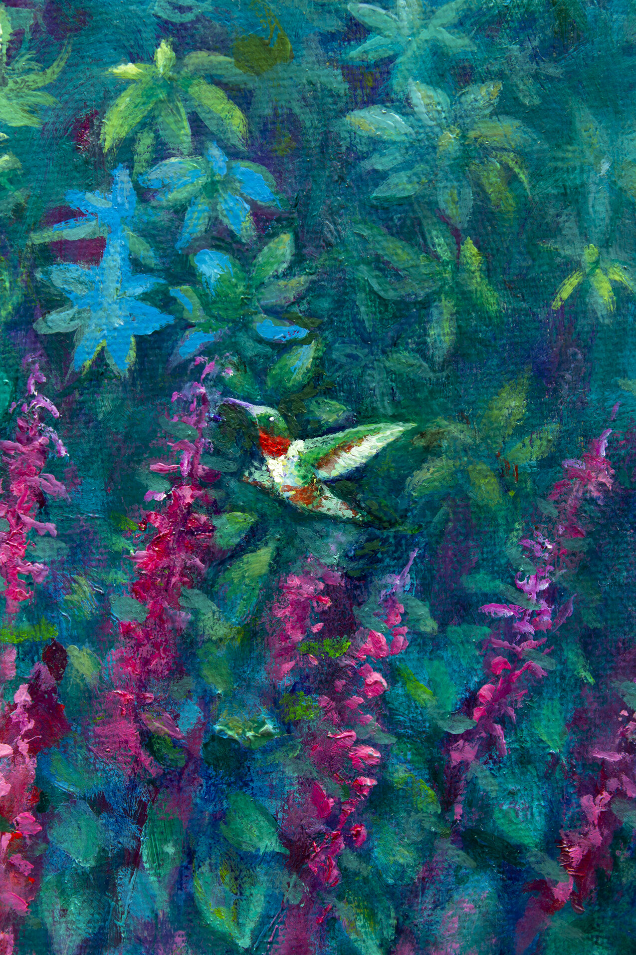 Hummingbird 1, detail from Grandkids in Shalimar 2020