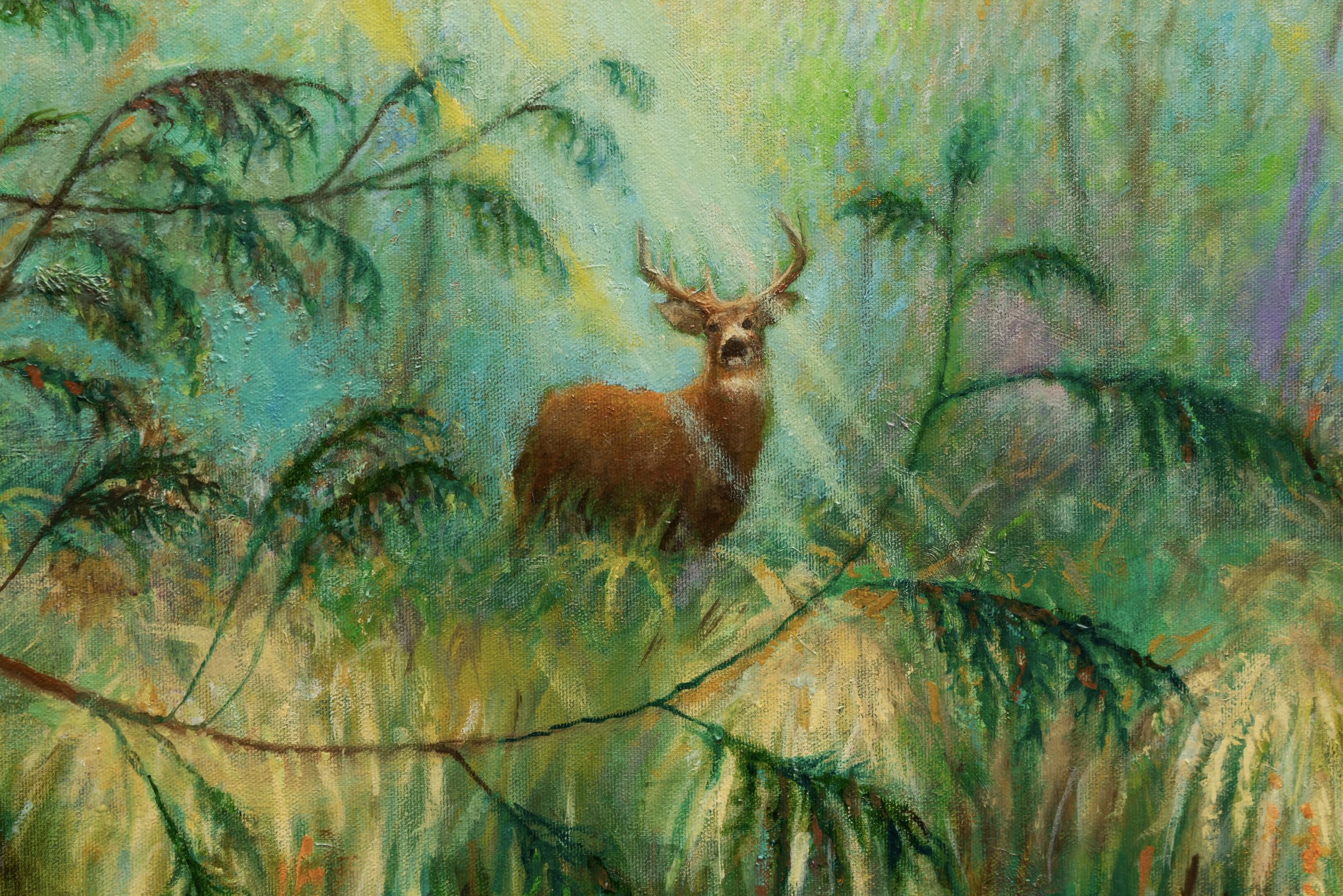 Stag in Light...Detail from Goldstream II painting