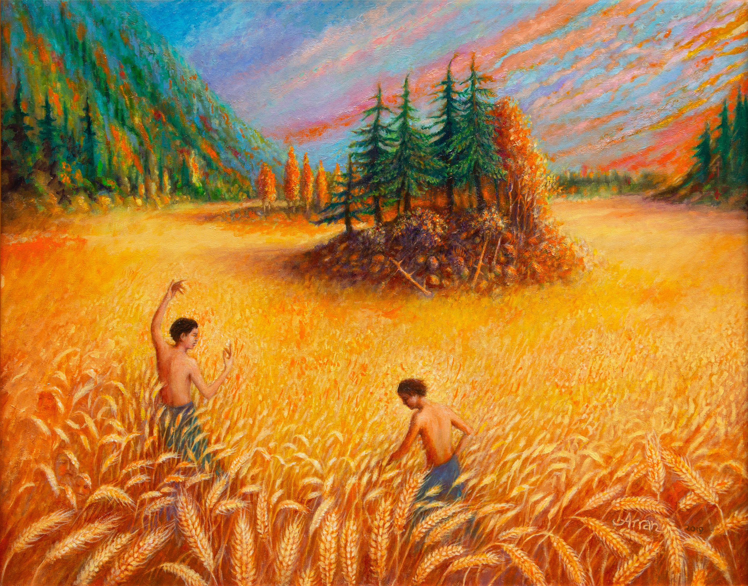 Brothers Running Through a Wheatfield—A Goldstream Memory