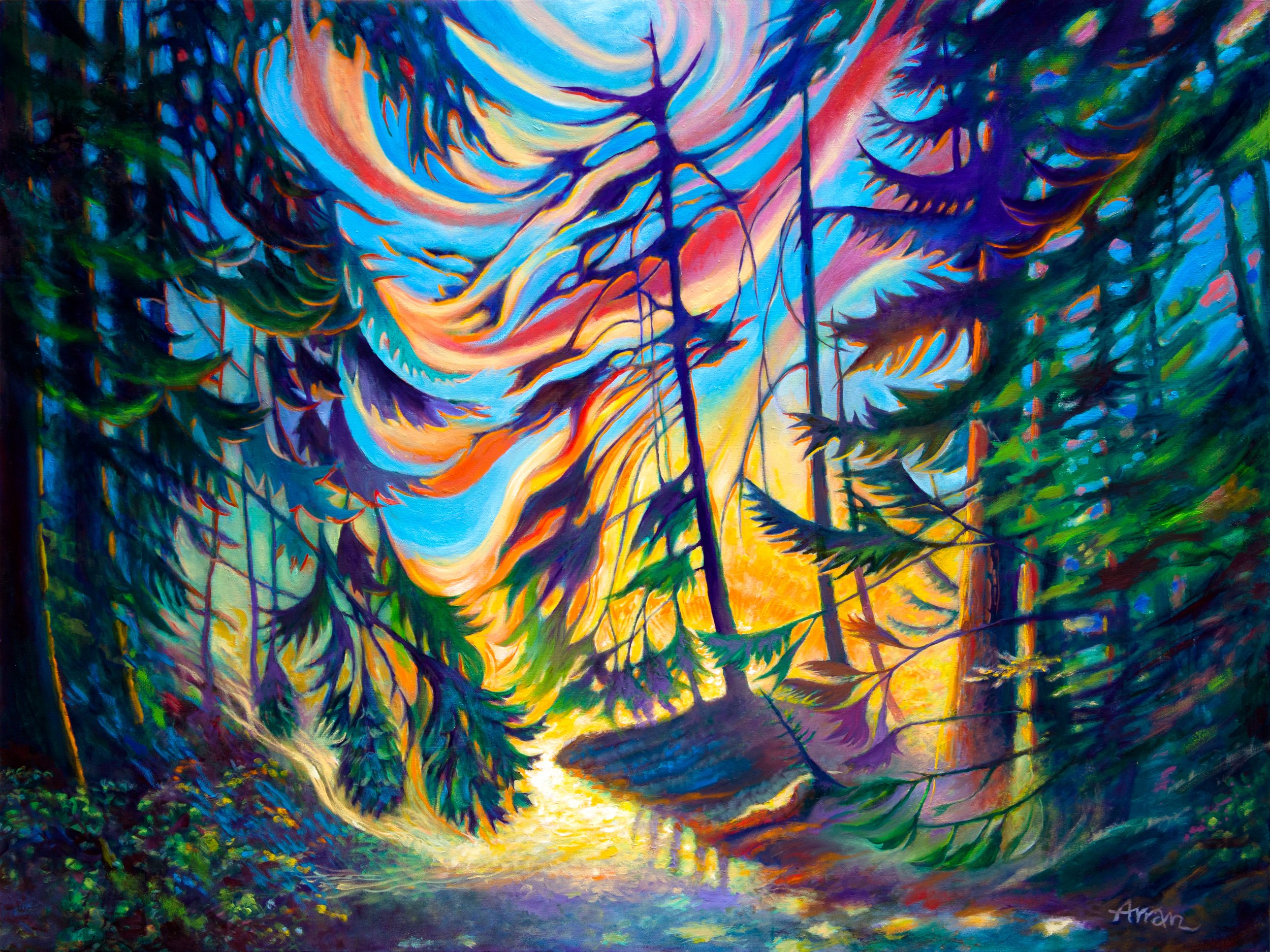 Goldstream - Symphony of Light, Sky, Trees & Stream