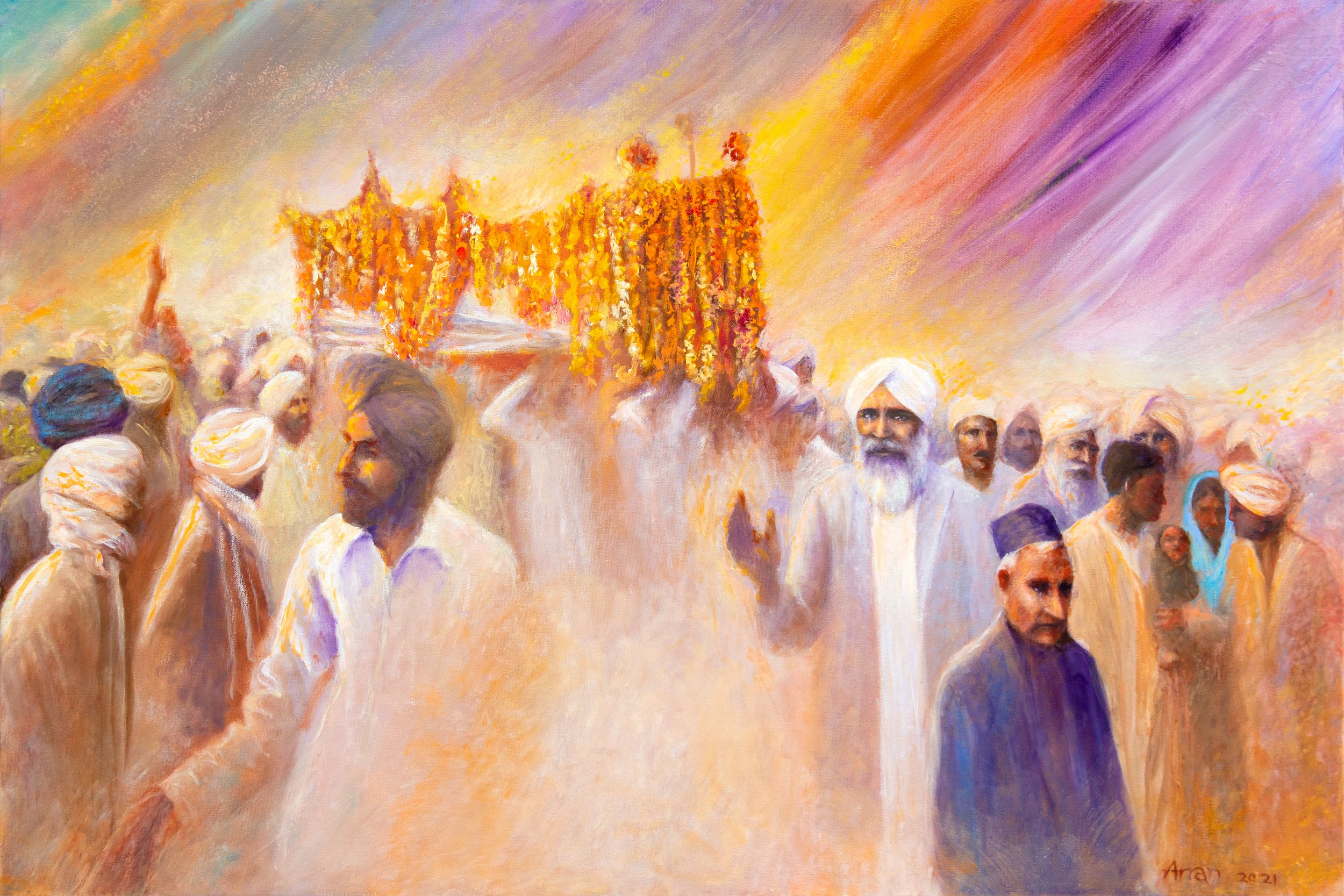 Funeral Procession of Hazur Baba Sawan Singh, Sant Kirpal Singh Ji Leading the Way