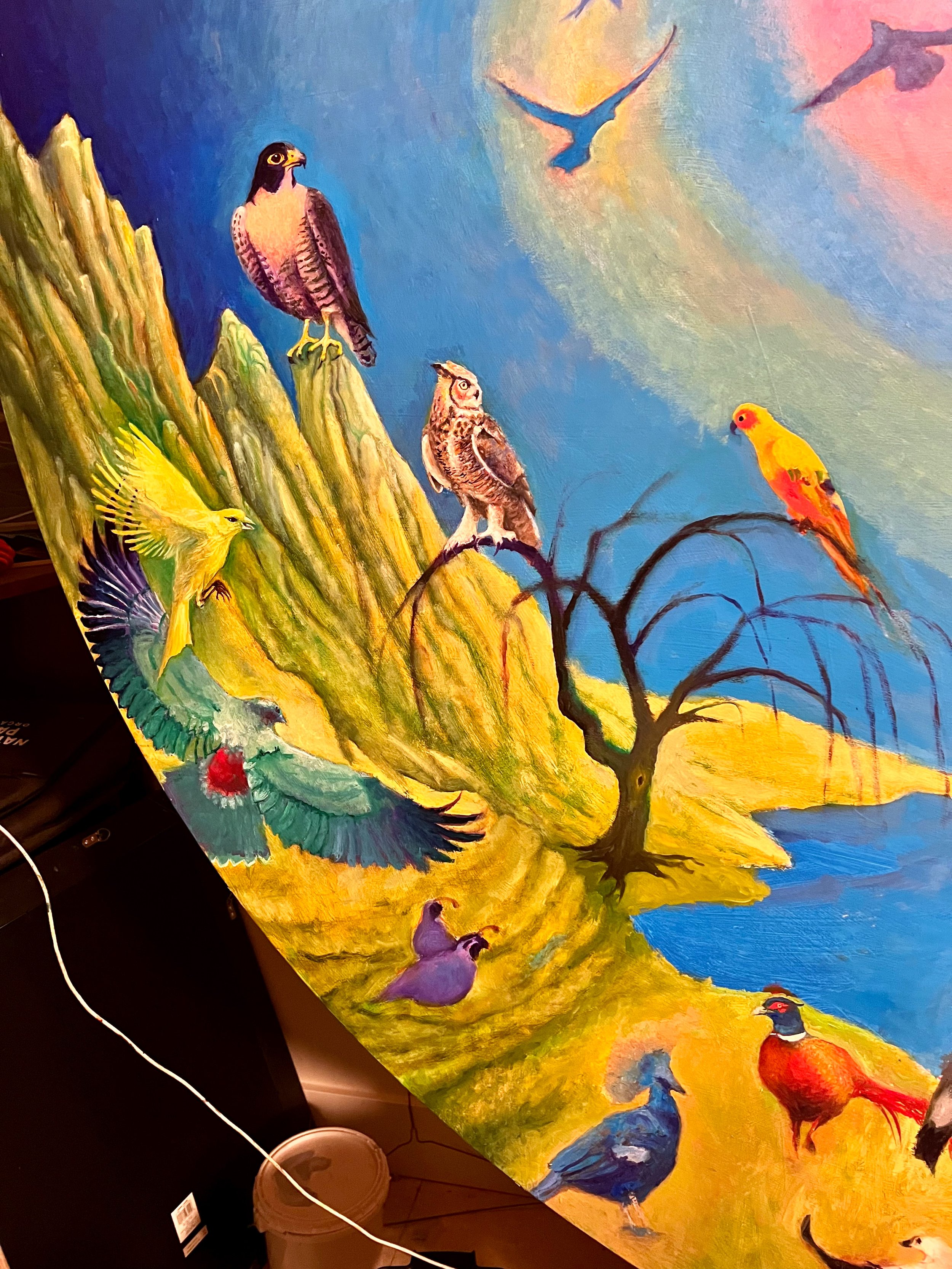 Detail 1, Conference of the Birds II, work in progress