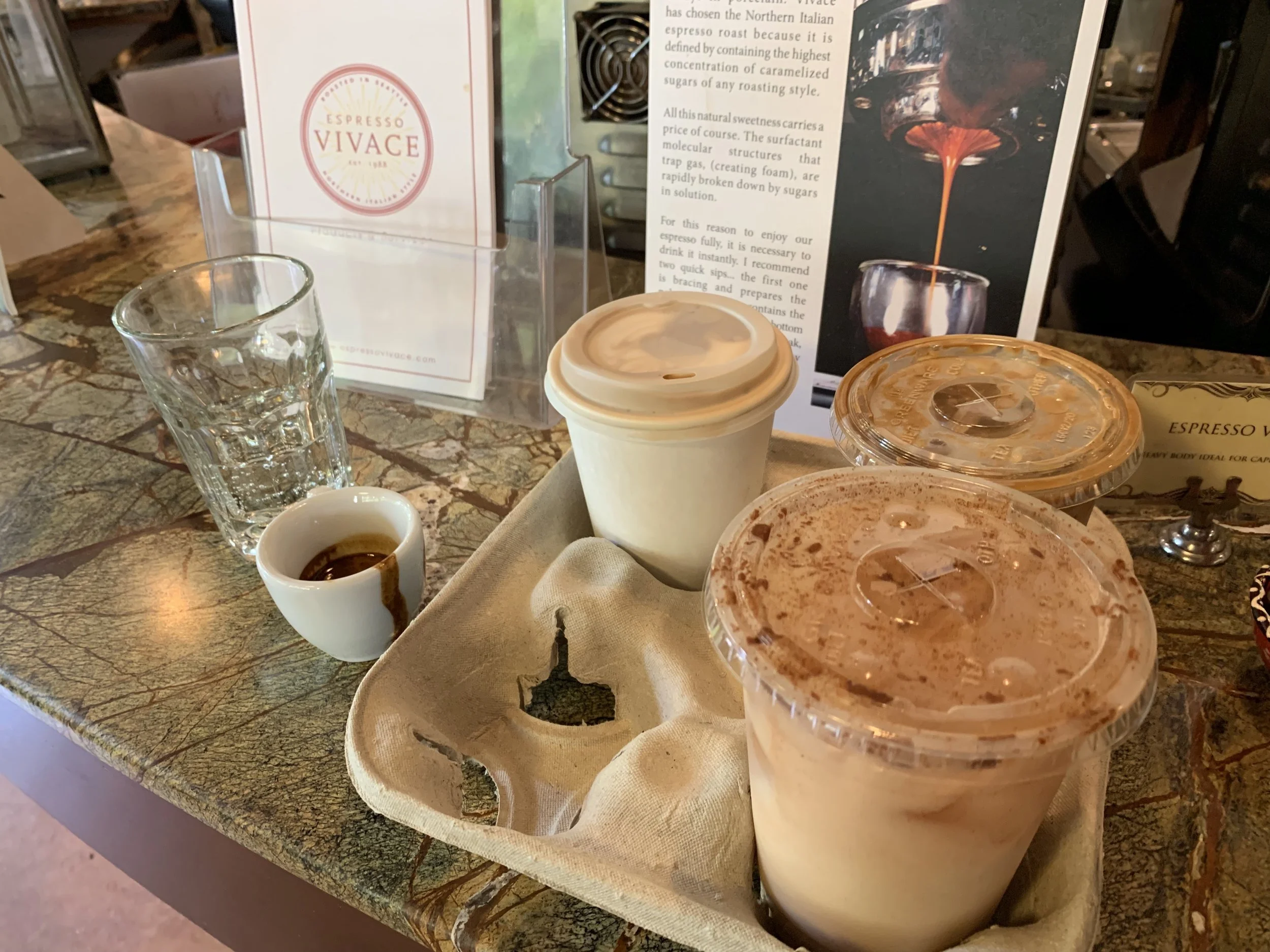 REI store runs allow for the always essential Espresso Vivace takeout orders. This was my final go around for the family and packing help. They will be missed.