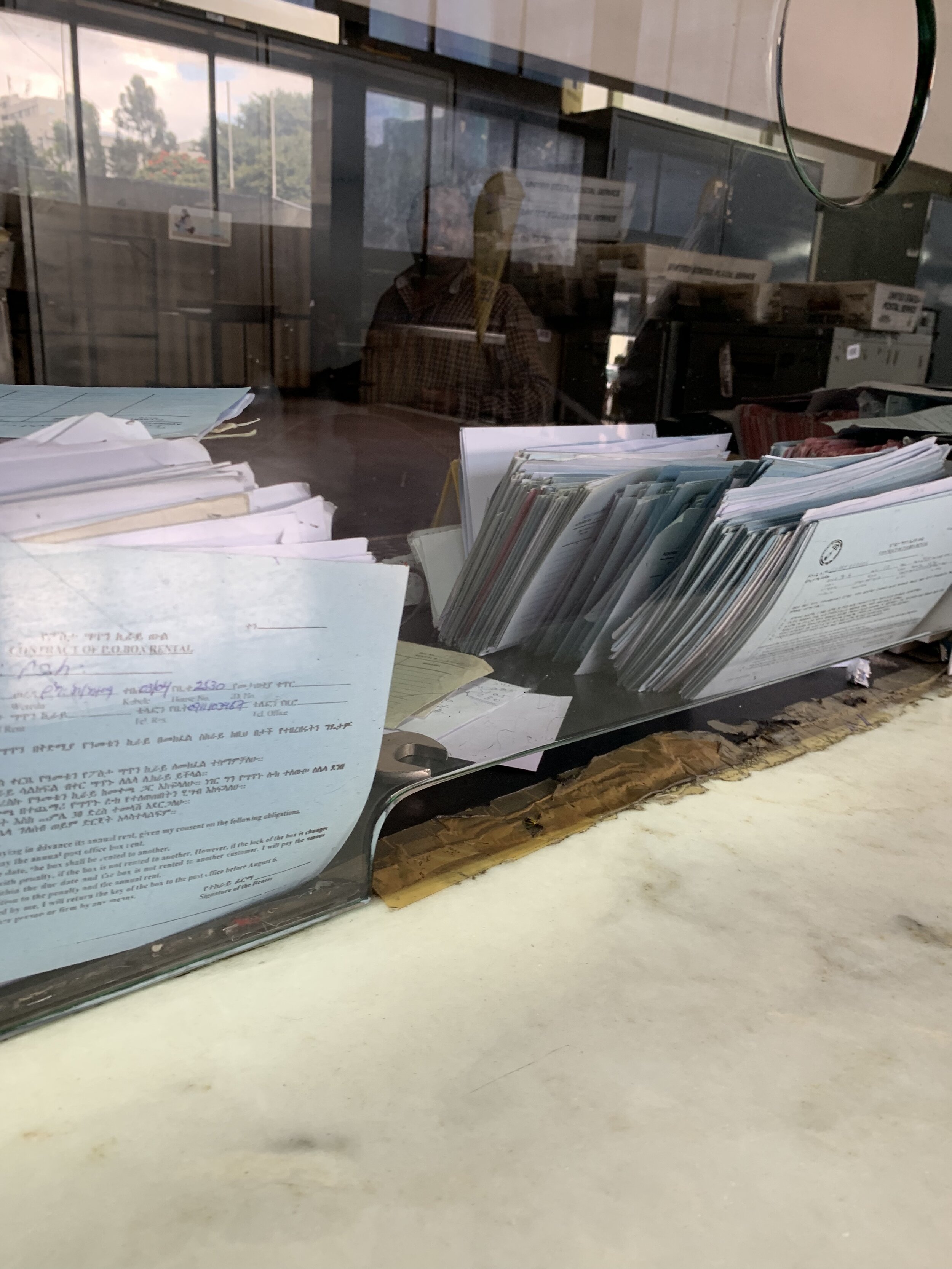 Stacks and stacks of “lock” forms, waiting to be processed.