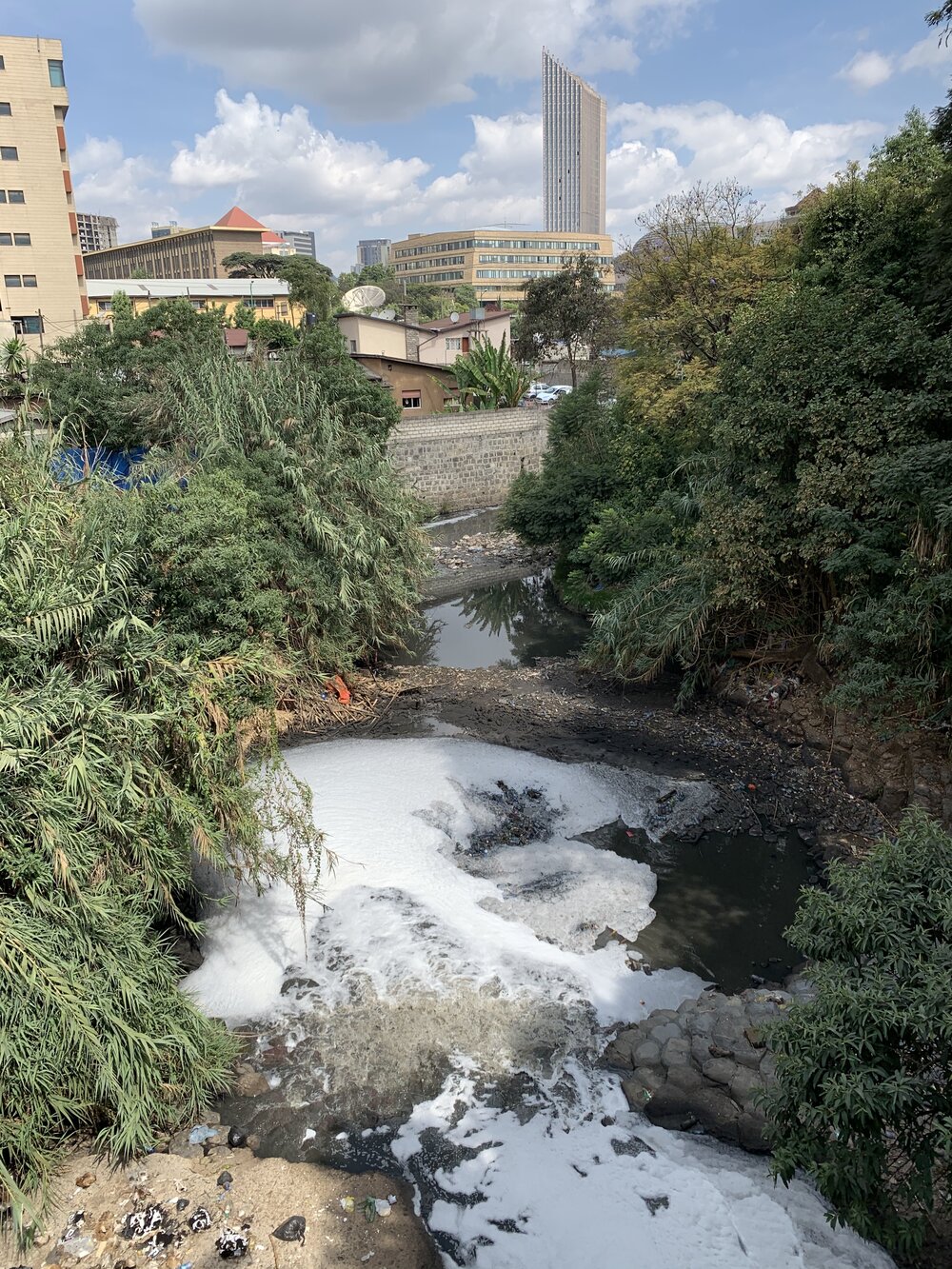 The Akaki River tributary running alongside the AU campus (and former prison sometimes called Akaki Prison). Smells like it sounds.