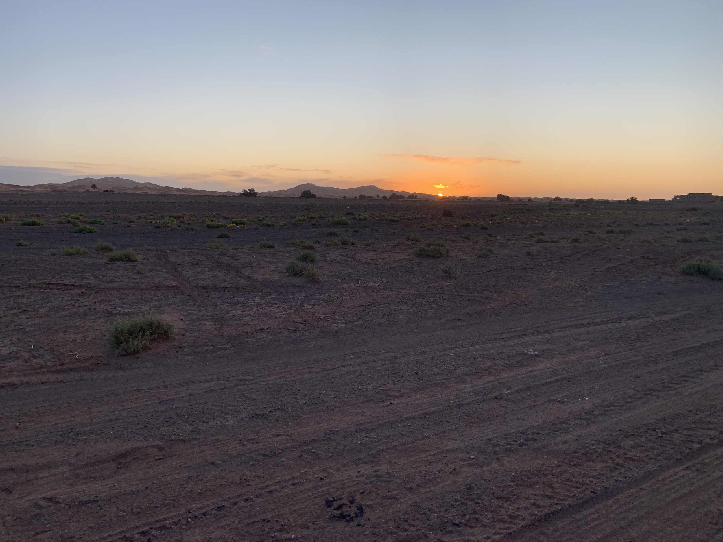 Desert sunrise over Merzouga.