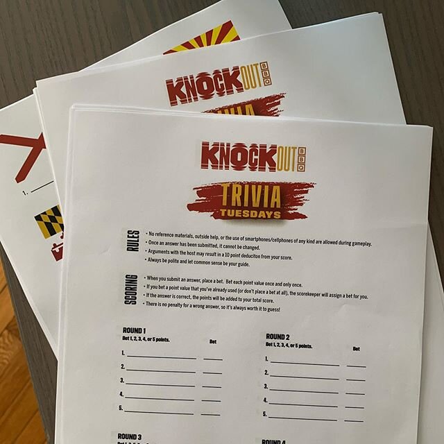 Trivia Tuesdays starts tomorrow! Answer sheets are hot off the press. Here&rsquo;s a hint as to what one of the categories is (plus a couple freebies...)
Tag your team mates in the comments!