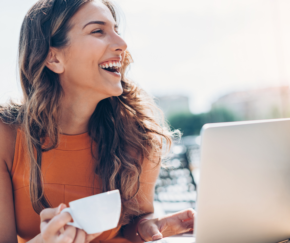 Woman using femtech