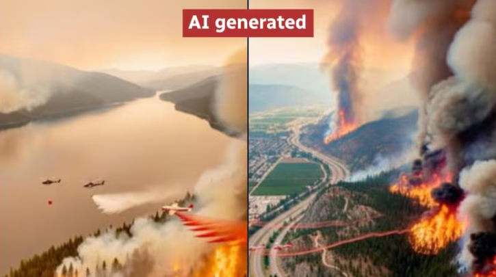CANADIAN BROADCASTING CORP: AI-generated wildfire images spreading misinformation
