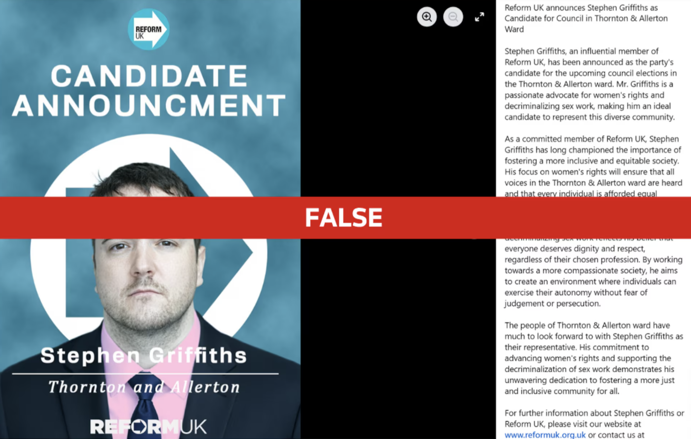 Fake Reform poster falsely claims serial killer standing in Britain’s local election